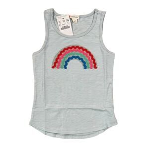 NWT J. Crew Girls' Light Blue Tank W/Rainbow Rickrack - SIZE 2